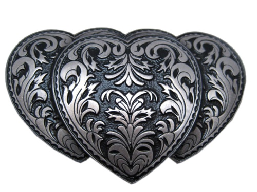 Three Hearts Belt Buckle