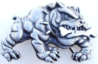 monster cutout silver belt buckle