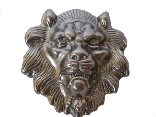 Vintage Chrome Lion Belt Buckle