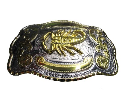 western beltbuckle scorpion two tone western style wholesale belt buckle