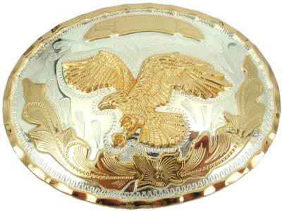 flying eagle on oval big two tone belt buckle western beltbuckle style