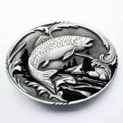 fish in oval belt buckle