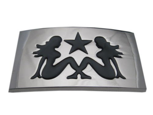 Chrome Double Trucker Girl with Star Belt Buckle