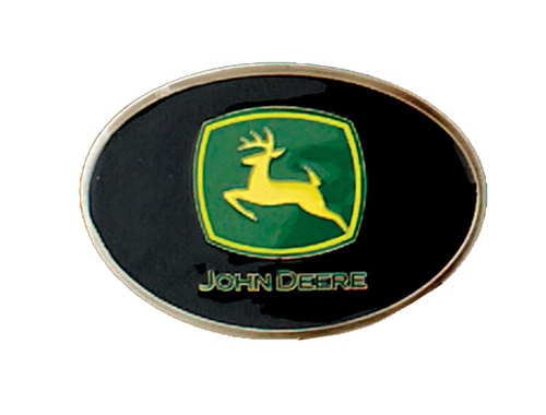 Oval John Deere with Black Belt Buckle