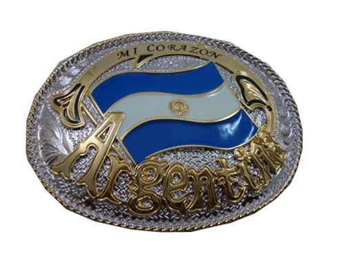 Western Style Argentina Flag Belt Buckle