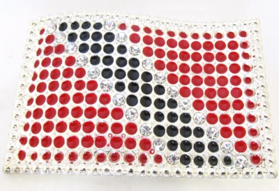 trinidad and tobago iced waving flag belt buckle