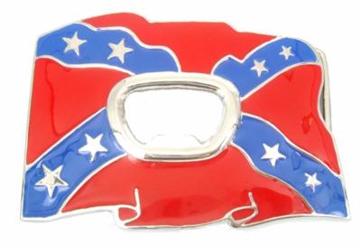 rebel waving flag bottle opener big belt buckle