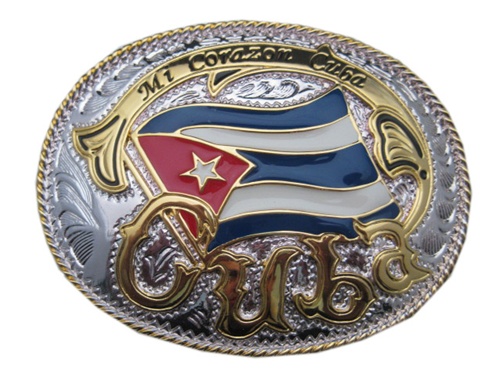 Western Cuba Flag Belt Buckle