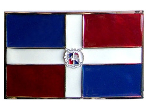 Dominican Republic Flag Belt Buckle