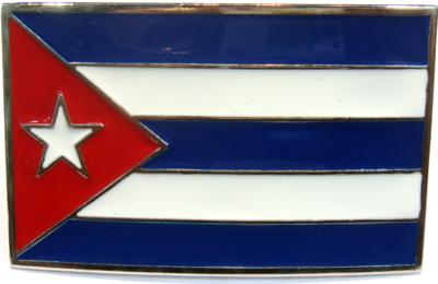 cuba flag square belt buckle