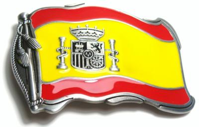 spain waving flag belt buckle