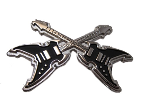 Double Metal Guitars Belt Buckle