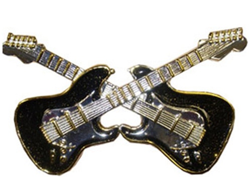 Dual Guitars Belt Buckle