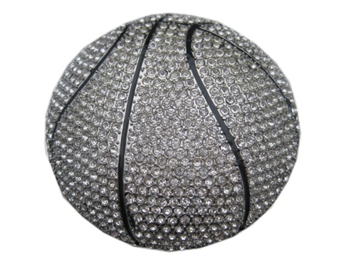 Rhinestone Basketball Belt Buckle